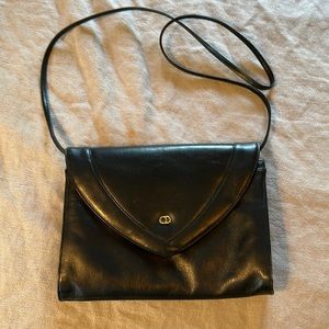 Vintage Christian Dior navy envelope clutch/shoulder bag EUC